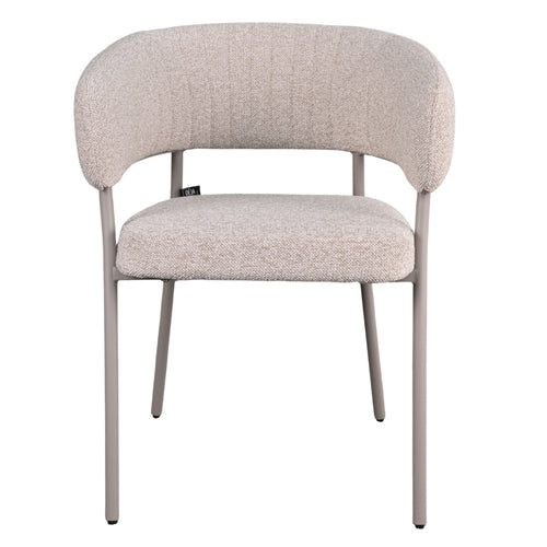 DÉJA Living Eetkamerstoel Malilla - Beige Stof - Set van 2