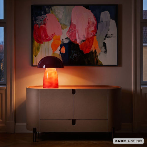 Kare Design Taffellamp Fungo 37cm framboos