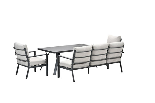 Sergio lounge-dining sofa set - 4-delig - carbon black - desert sand