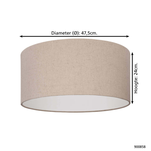 EGLO plafondlamp Feniglia - e27 - ø 47,5 cm - beige - linnen