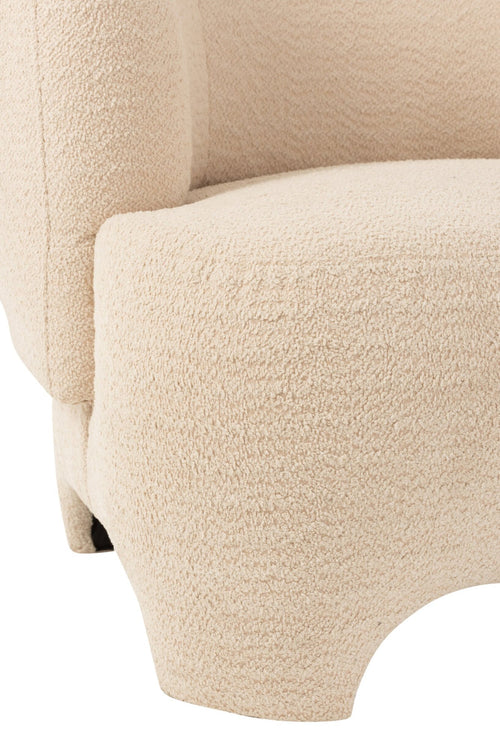 J-Line zetel 1-Zit Gebreid - textiel/hout - wit