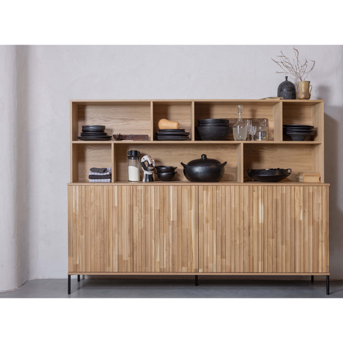 WOOOD wandkast New Gravure - Eiken - Naturel - 150x200x44 - vtwonen shop