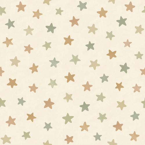 ESTAhome behang sterretjes groen en blauw en beige - 50 x 900 cm - 131707