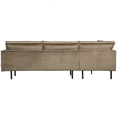 BePureHome hoekbank links Rodeo - Velvet - Taupe - 85x266x213 - vtwonen shop