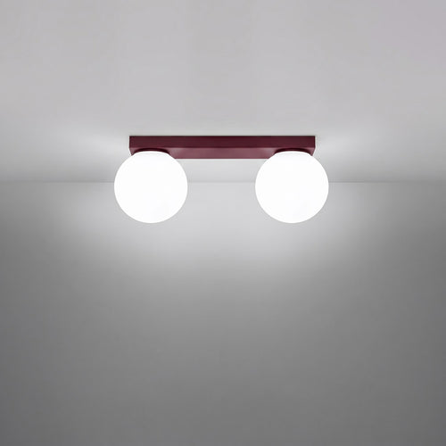 Sollux Lighting Plafondlamp YOLI 2 bordeaux - 34,5x12x14,5cm