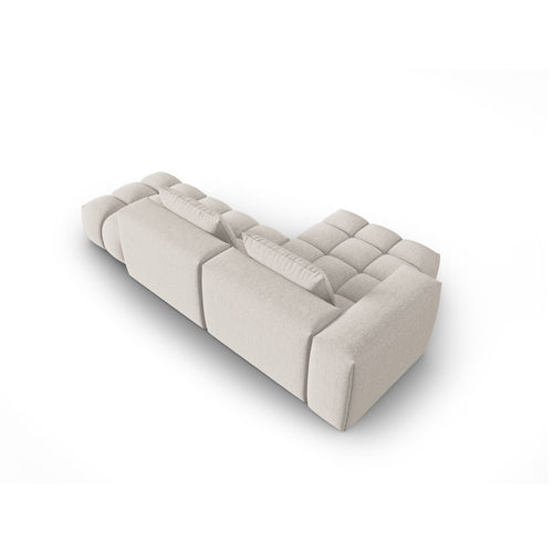 Cosmopolitan Design - Modulaire hoekbank links Verona 4-zits, structurele stof beige - 145x265x70cm