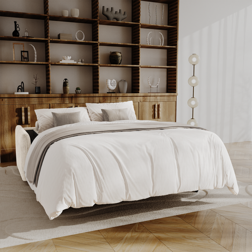 Premium Interiors - Express-slaapbank AVA - kruisbinding crème 178cm