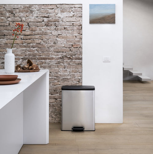 Curver Decobin Prullenbak - 65L - Rechthoekig - Zilver Metallic - vtwonen shop