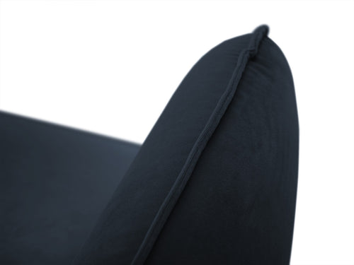 Cosmopolitan Design linker hoekbank Vienna 6-zits, flueel, donkerblauw - 185x275x95cm