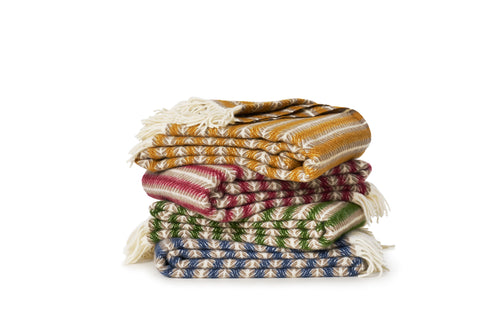 Klippan 100% wollen deken - Oscar -multi blue - 130x200cm - vtwonen shop