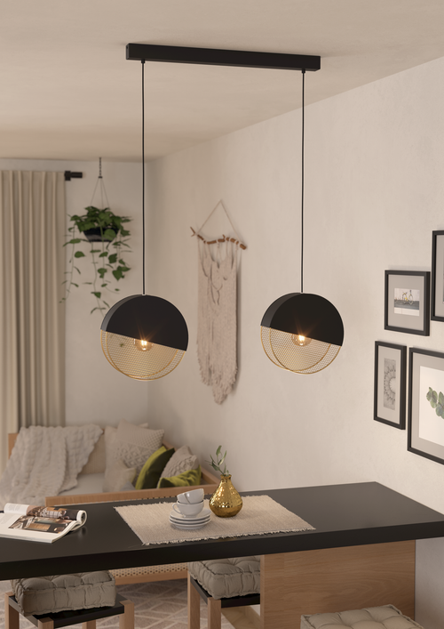 EGLO hanglamp Mumbles - e27 - 86 cm - zwart/goud - vtwonen shop