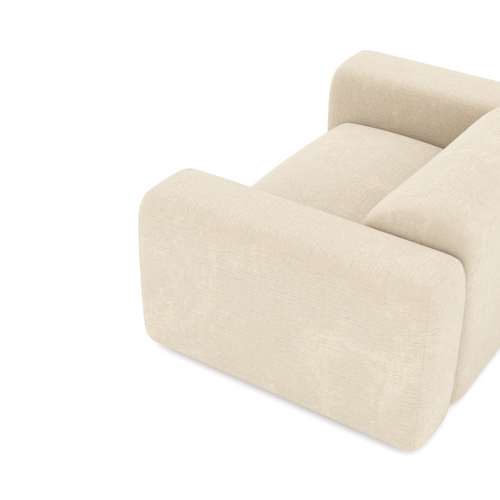 Sia Home - Fauteuil MYRA - getextureerd fluweel crème 130cm