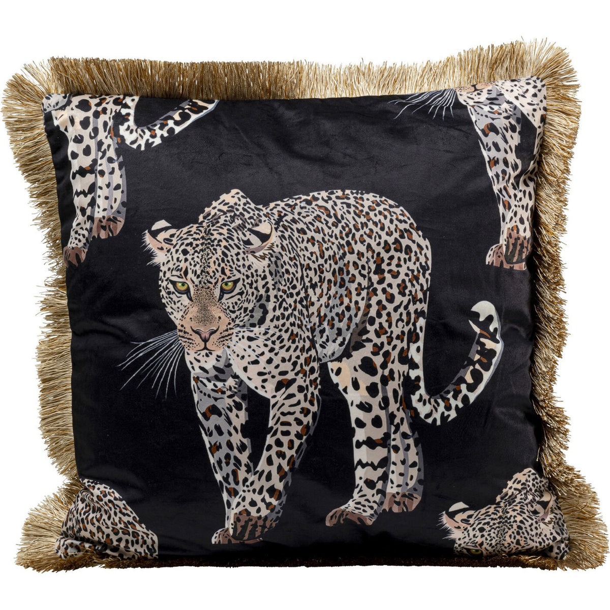 Kussen velvet luipaard - rood - 45x45 cm