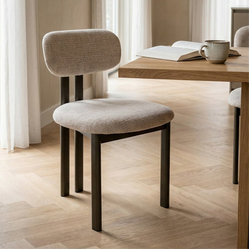 Giga Meubel Eetkamerstoel Noor - Beige/Brons - 51x53x81cm - Set van 2