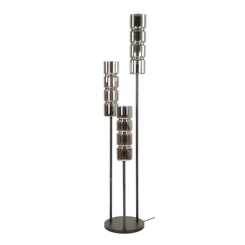 Giga Meubel Vloerlamp Cylinder - Chroom Glas - 3-Lichts - 32x32x155cm