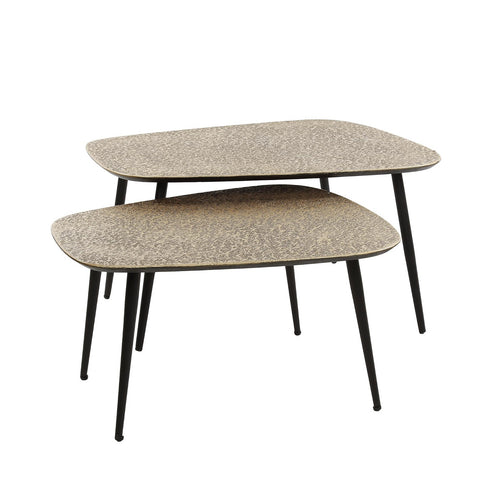 Giga Meubel Salontafel Metallic - Brons Metaal - Set van 2 - 80x70x35cm - vtwonen shop