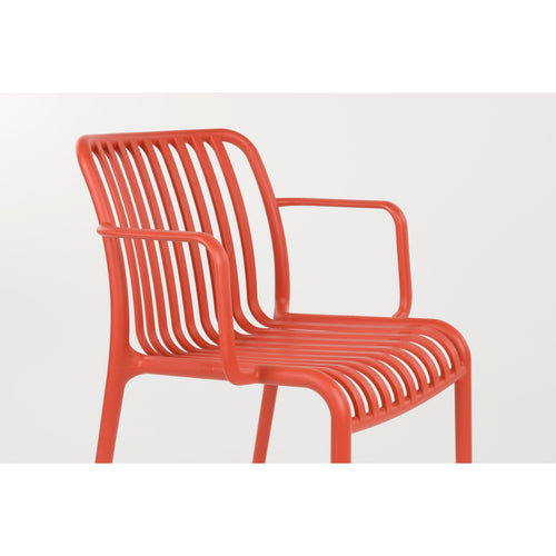 Housecraft Living Mante Tuinstoelen Armleuning Kunststof Terra/ Rood - Set van 4 - vtwonen shop