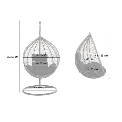 Home Deluxe hangstoel CIELO Alleen zwart kussen