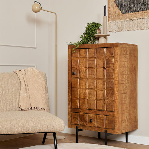 StarFurn Kabinetkast Brandy - Naturel Mangohout - 60x40x103cm