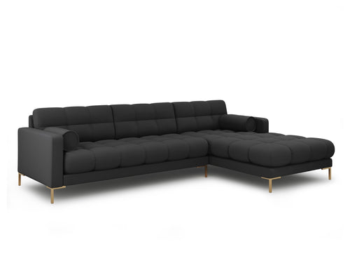 Cosmopolitan Design rechter hoekbank Bali 5-zits, structurele stof, donkergrijs - 185x293x75cm