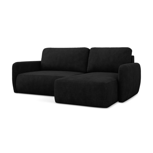 LaMiaSofa hoekbank rechts Corle - chenille stof - zwart - 207x148x86