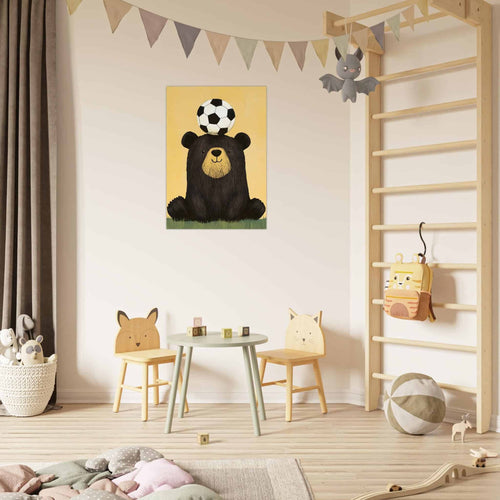 Artfulprints  Voetballende beer   poster 70x100 cm - vtwonen shop