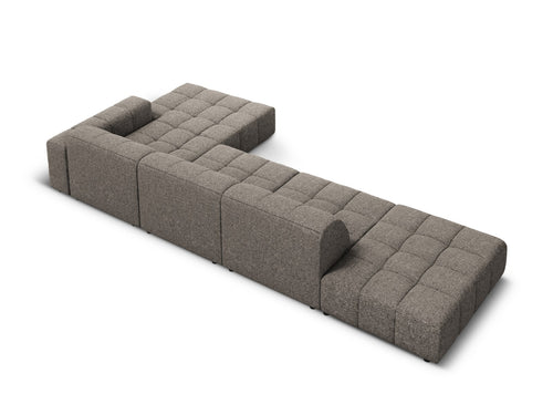 Cosmopolitan Design rechter hoekbank Chicago 5-zits, chenille grijs - 167x348x78cm