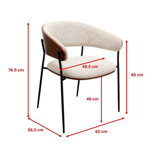 Kare Design Stoel met armleuningen Cindy walnoot