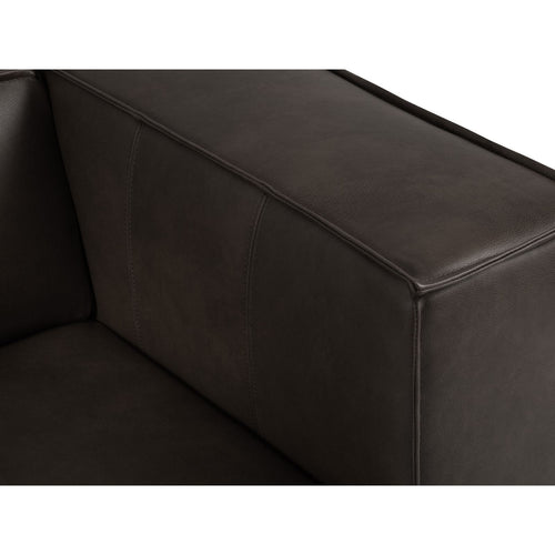 Cosmopolitan Design - Bank Turin 3-zits, echt leer grafiet - 100x227x68cm