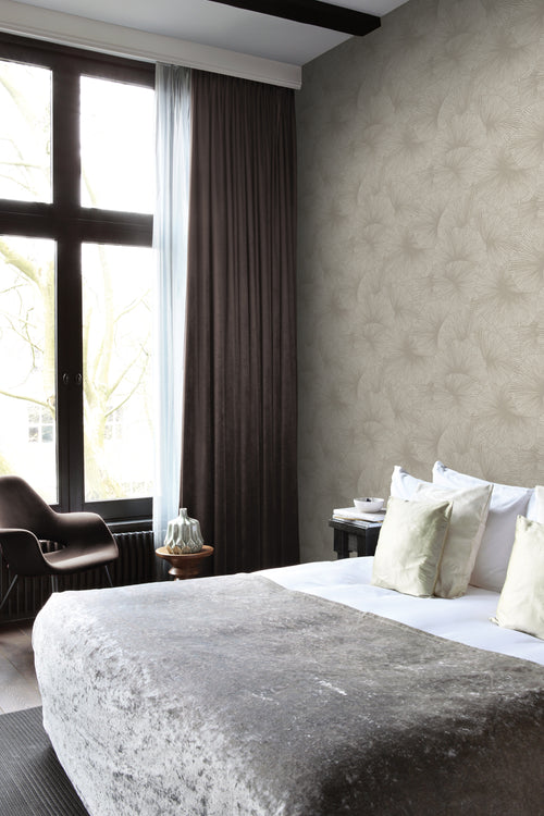 Origin Wallcoverings behang 3D-motief bladeren taupe - 50 x 900 cm - 348007 - vtwonen shop