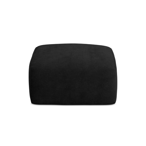 LaMiaSofa Poef Savona - chenille stof - zwart - 65x65x40