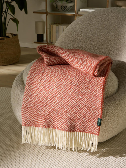 benuta wollen deken Bianca - rood - 130x180 cm