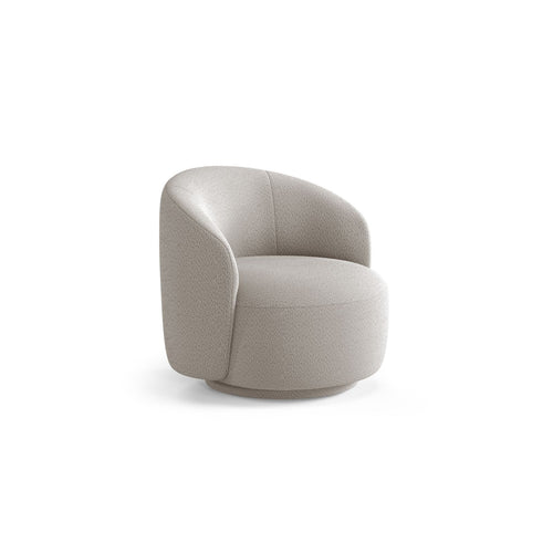 Cosmopolitan Design - Draaistoel Savona boucle lichtgrijs - 83x86x76.5cm