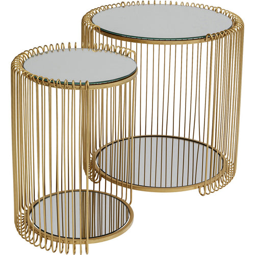 Kare Design Bijzettafel Wire Double messing (2/Set) - vtwonen shop