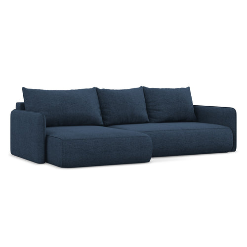 LaMiaSofa hoekbank links Palermo - chenille stof - koningsblauw - 240x148x86