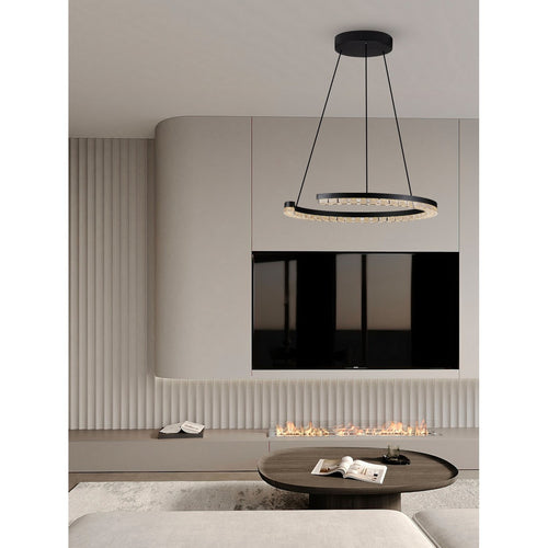 Nova Luce GREAMY Geïntegreerde LED-hanglamp voor plafond, zandkleurig zwart, Triac dimbaar, 21W, 1365lm, 3000K