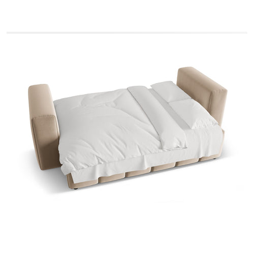 Cosmopolitan Design - Slaapbank met opbergdoos Verona 3-zits, flueel zand - 98x252x85cm