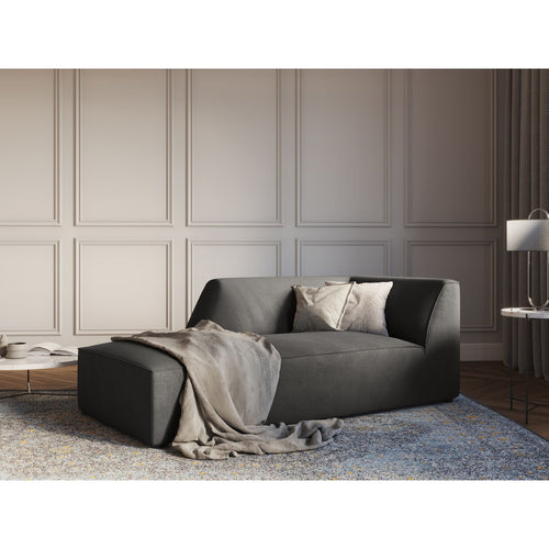 Cosmopolitan Design - Linker meridiaan Siena ribfluwelen donkergrijs - 181x93x69cm
