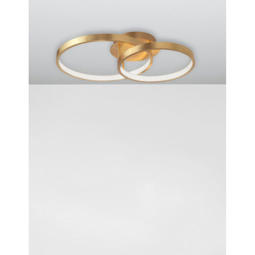 Merano Clearwater Geïntegreerde LED Semi Flush Light Golden Leaf Aluminium LED 44W 2650Lm 3000K