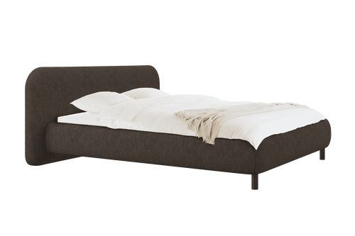 noo.ma Mumo gestoffeerd bed 180x200 - chocoladebruin bouclé
