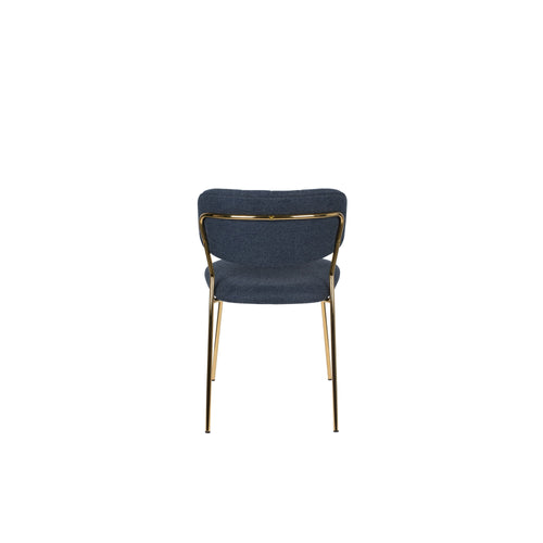 Housecraft Living Jolien Eetkamerstoelen Goud/ Donkerblauw - Set van 2 - vtwonen shop