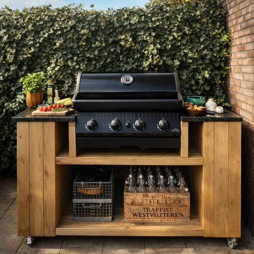 Patton Gasbarbecue 3 + 1 opus inbouw - zwart