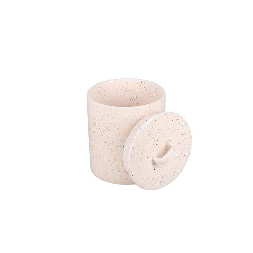 Ona - Voorraadpot 14xH18cm met deksel beige Fika