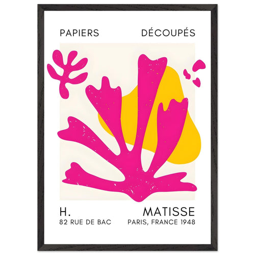 Artfulprints Poster met Lijst Matisse – Abstract bloom pink   - 50x70 cm - Roze