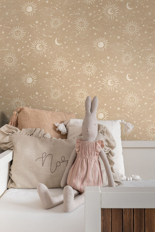 ESTAhome behang sterrenhemel beige - 50 x 900 cm - 132081