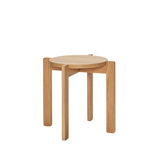 Hübsch kruk Always - mdf/okernfineer/eikenhout - ø45xh42cm