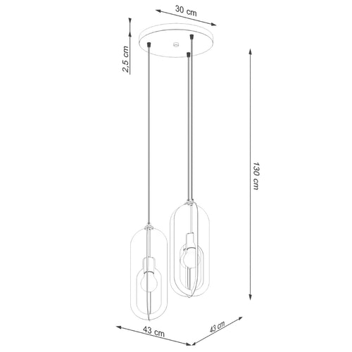 Sollux Lighting Hanglamp NICUS 1 wit - 43x43x130cm