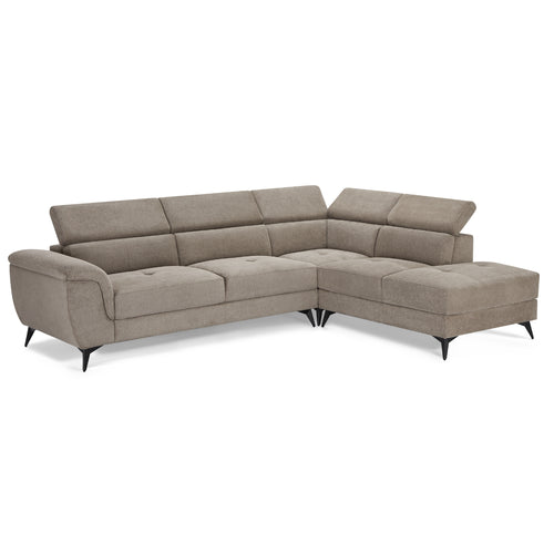 Furnhouse chaise longue bank rechts Betis - Taupe - Stof - 95x290x90