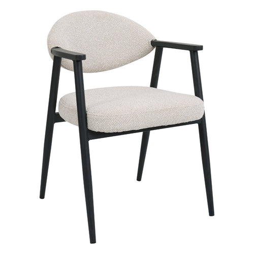 DÉJA Living Eetkamerstoel Karup - Beige/Zwart - Set van 2 - vtwonen shop