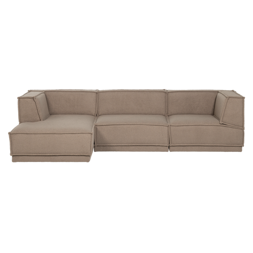 WOOOD chaise longue bank links Manu - Teddy - Taupe - 73x286x160